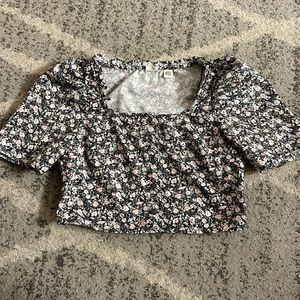 Levi's Women's Joella Cotton Semi Cropped Blouse Floral Obsidian